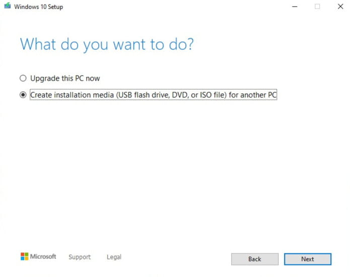 Create Windows 10 Bootable USB