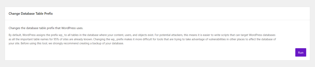 Change Database Prefix Solid Security